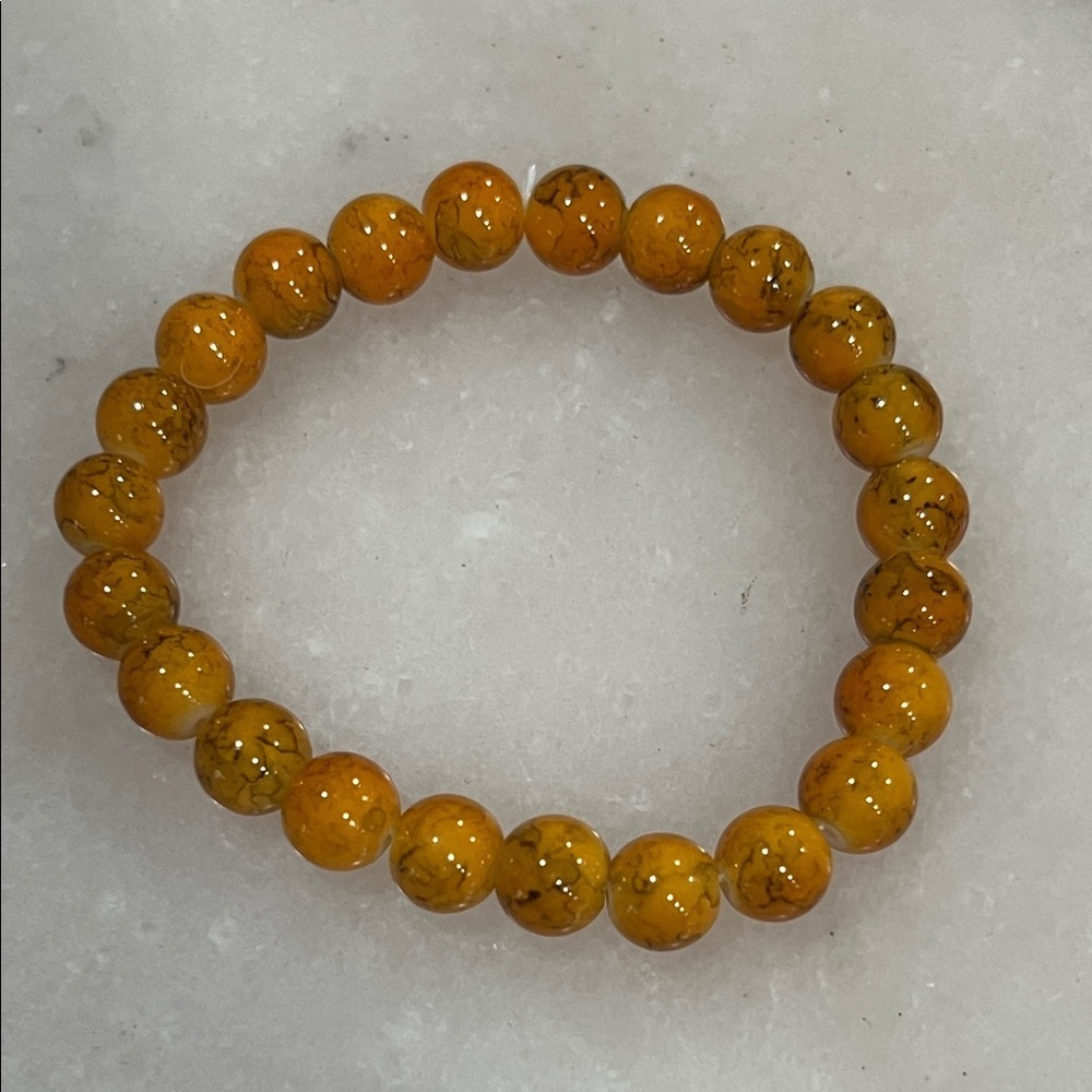 Vibrant Orange Beaded Bracelet